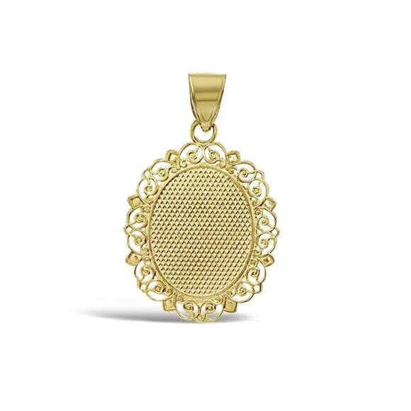 14k Yellow Gold Cancer Pendant Zodiac Star Sign Charm 1 inch - Picture 3 of 3